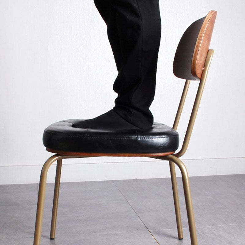 Vintage Iron PU Leather Dining Chair
