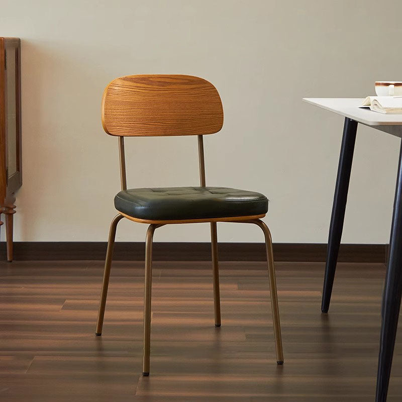 Vintage Iron PU Leather Dining Chair