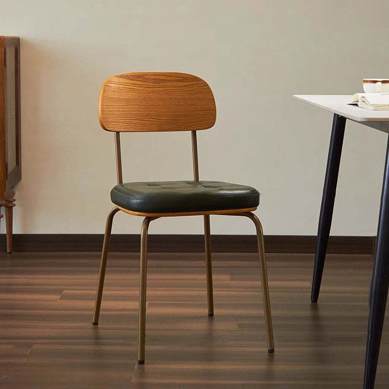 Vintage Iron PU Leather Dining Chair