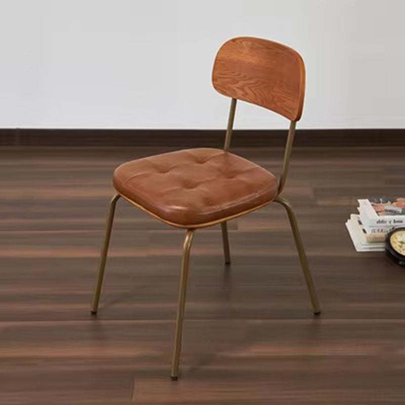 Vintage Iron PU Leather Dining Chair