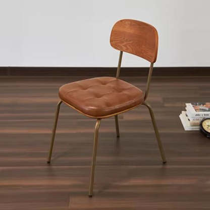 Vintage Iron PU Leather Dining Chair