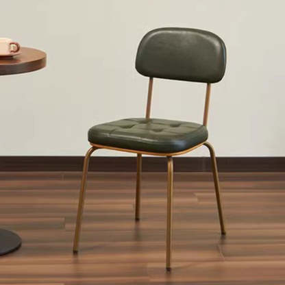 Vintage Iron PU Leather Dining Chair