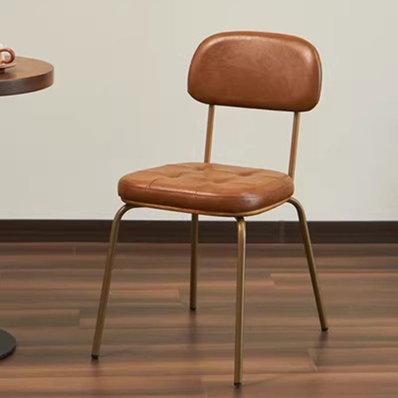 Vintage Iron PU Leather Dining Chair