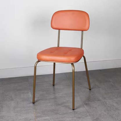 Vintage Iron PU Leather Dining Chair
