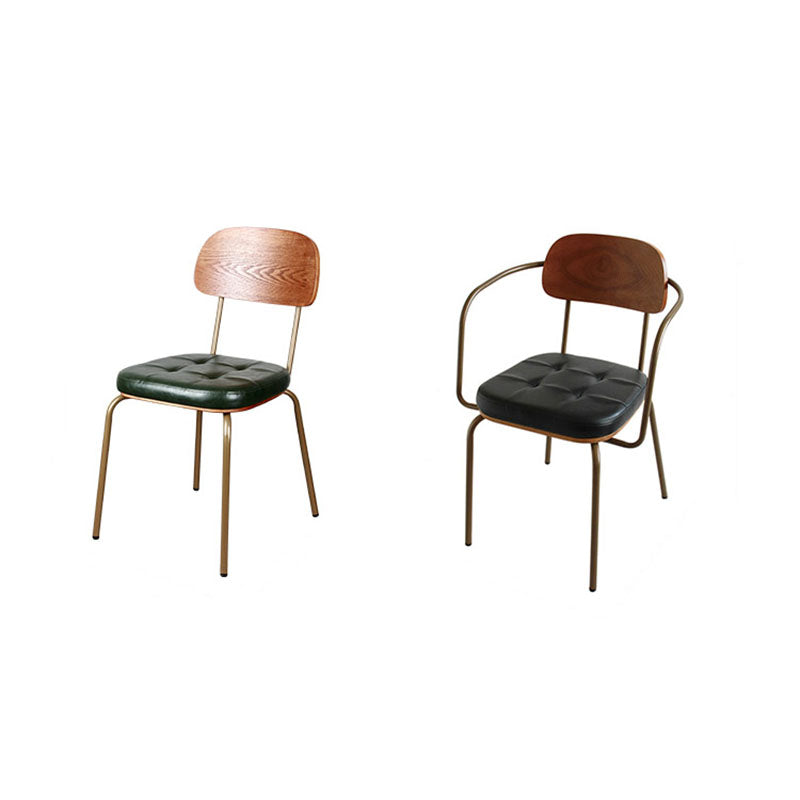 Vintage Iron PU Leather Dining Chair