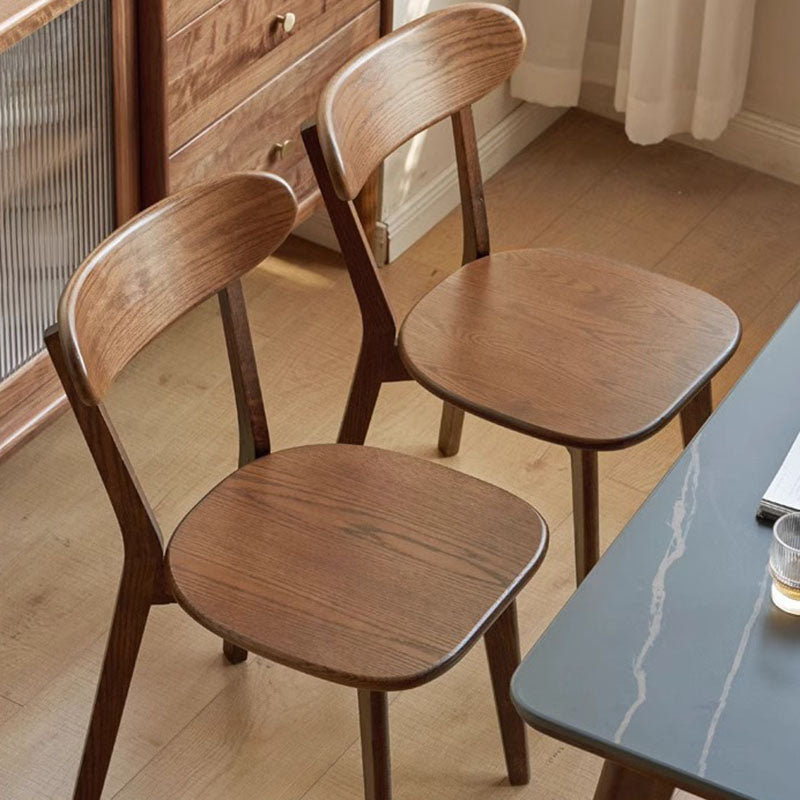 Nordic Rubberwood Dining Chair — Walnut Color