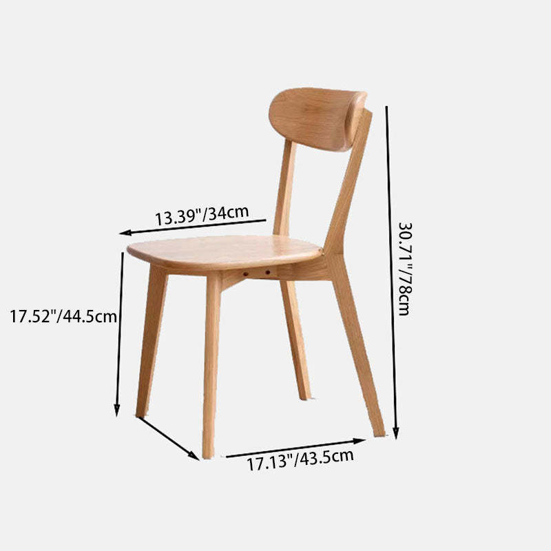 Nordic Rubberwood Dining Chair — Cherry Wood Color