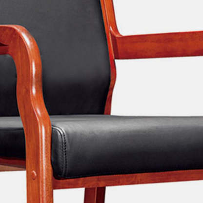 Vintage Wood Leather Desk Chair
