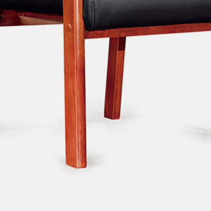 Vintage Wood Leather Desk Chair