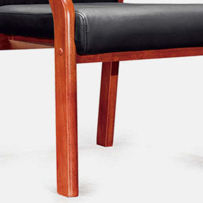 Vintage Wood Leather Desk Chair