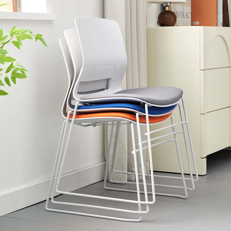 Modern Plastic Steel Desk Chair — A - Without Cushion / Black