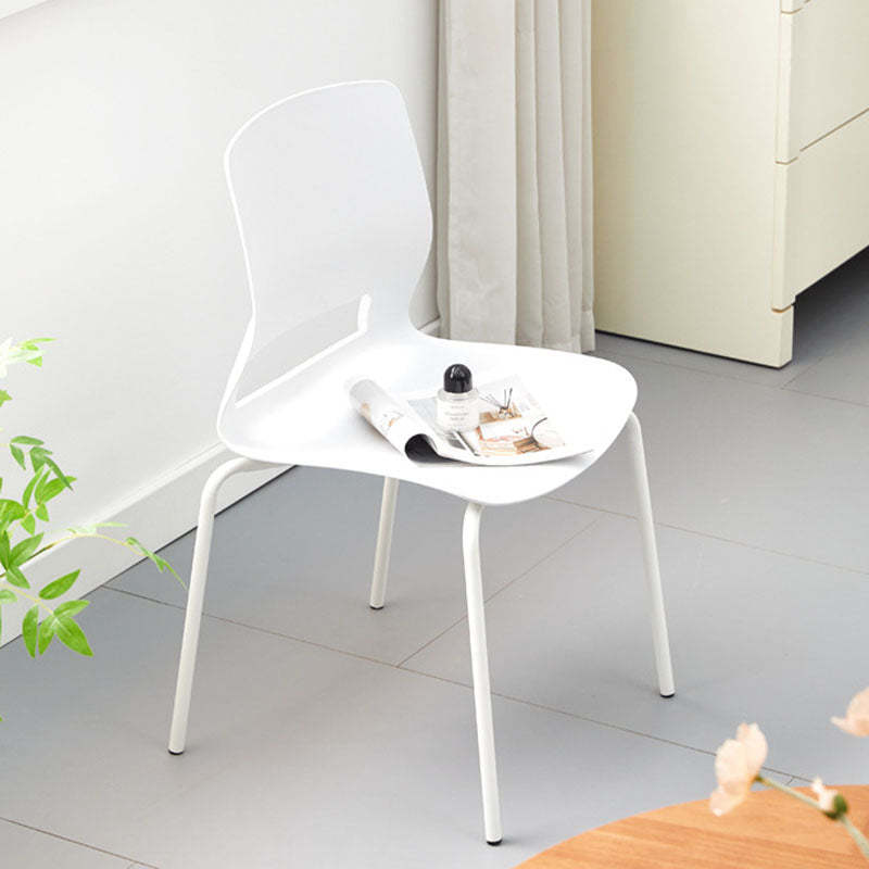 Modern Plastic Steel Desk Chair — A - With Cushion / Blue