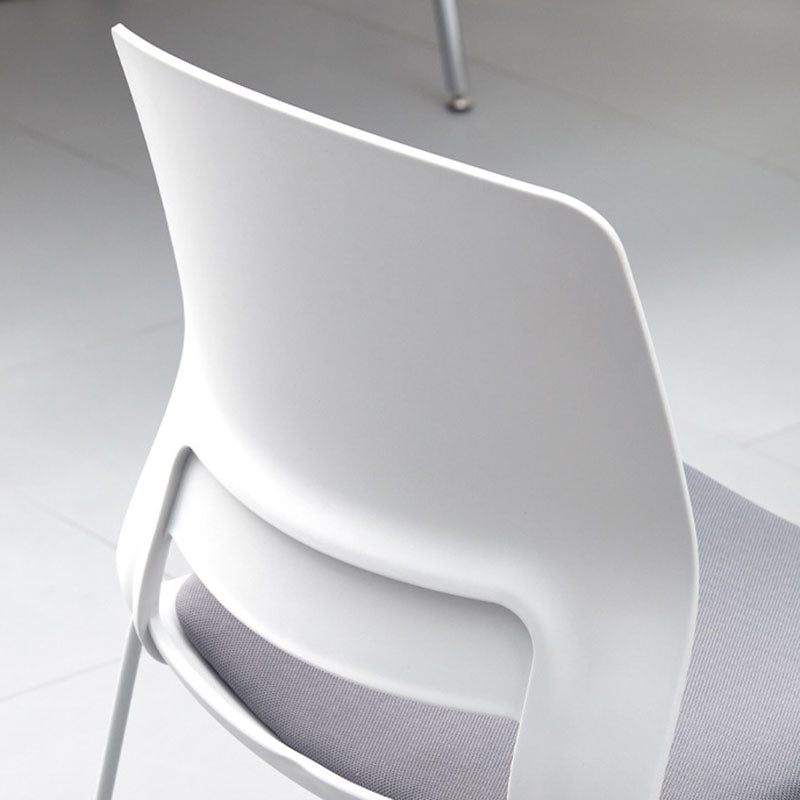 Modern Plastic Steel Desk Chair — A - Without Cushion / Gray