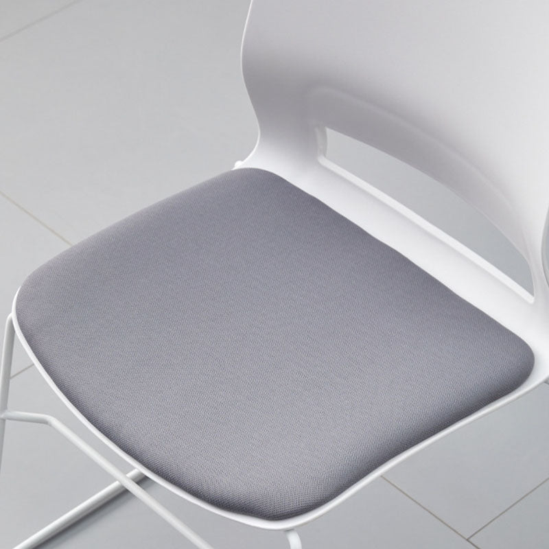 Modern Plastic Steel Desk Chair — A - With Cushion / White