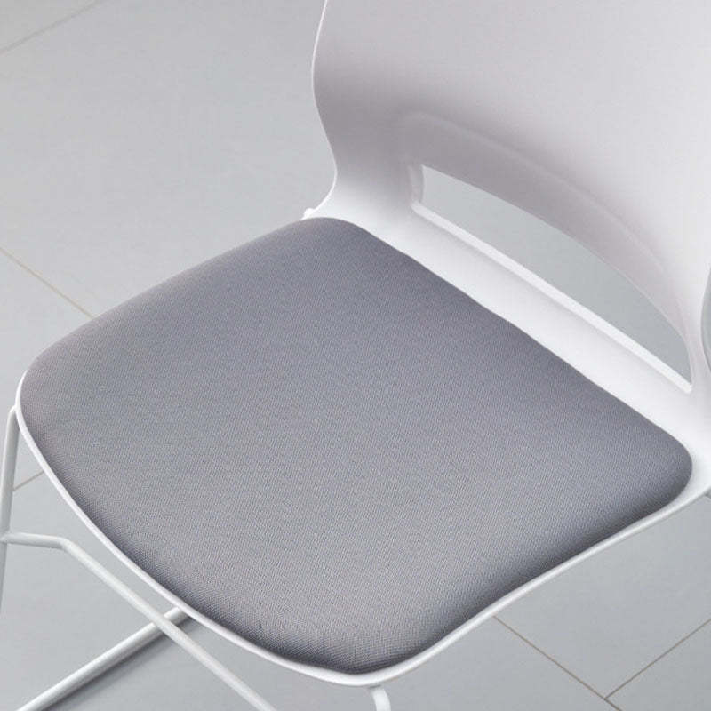 Modern Plastic Steel Desk Chair — A - With Cushion / White