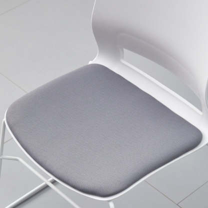Modern Plastic Steel Desk Chair — A - With Cushion / White