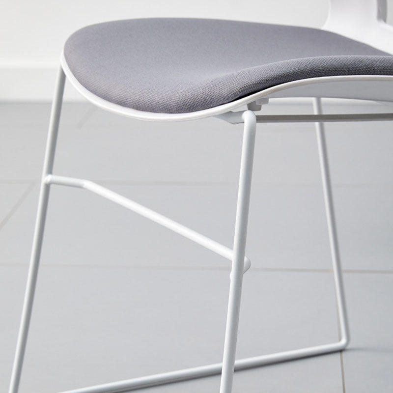 Modern Plastic Steel Desk Chair — A - With Cushion / Black