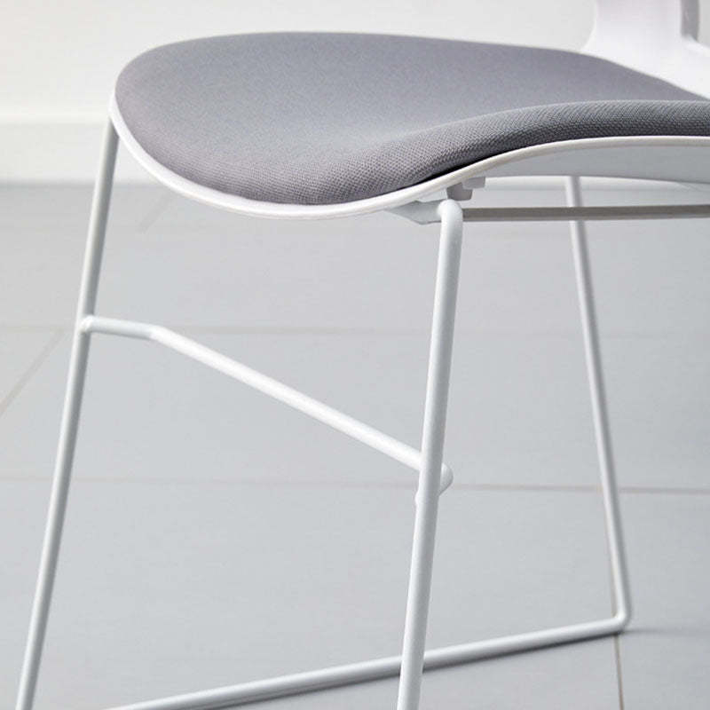 Modern Plastic Steel Desk Chair — A - With Cushion / Black