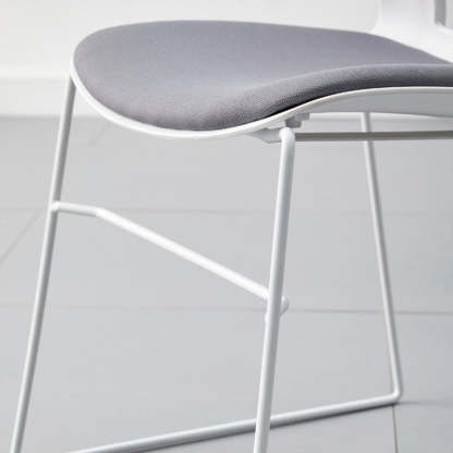 Modern Plastic Steel Desk Chair — A - With Cushion / Black