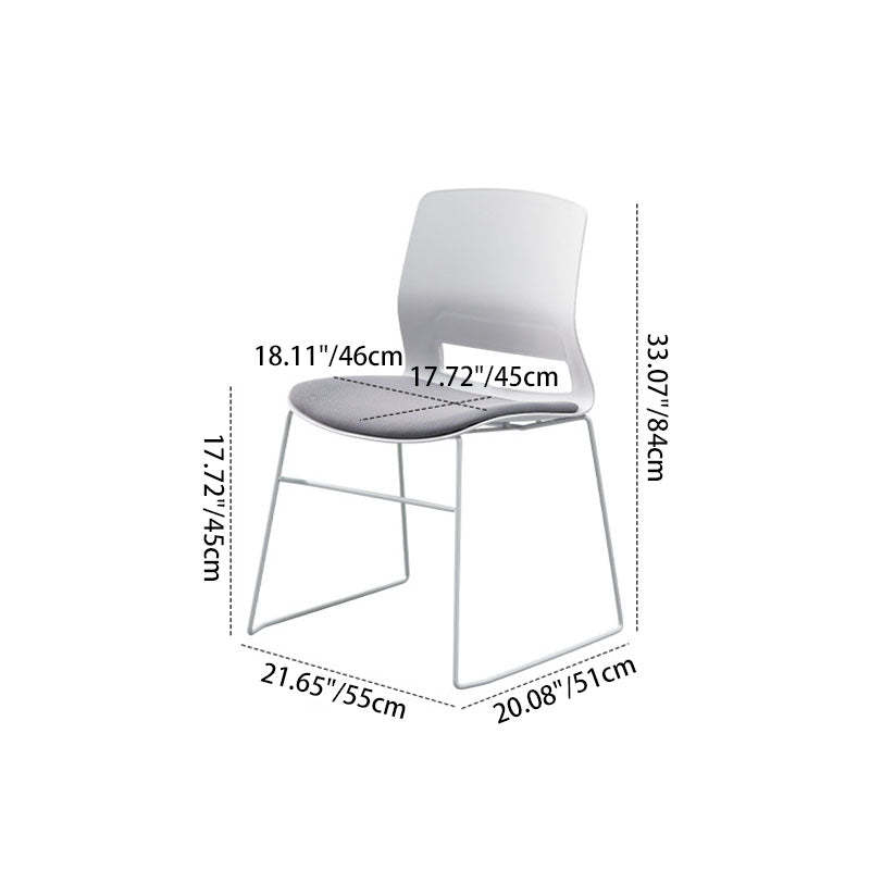 Modern Plastic Steel Desk Chair — A - Without Cushion / Orange