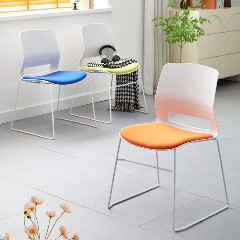 Modern Plastic Steel Desk Chair — A - With Cushion / Green