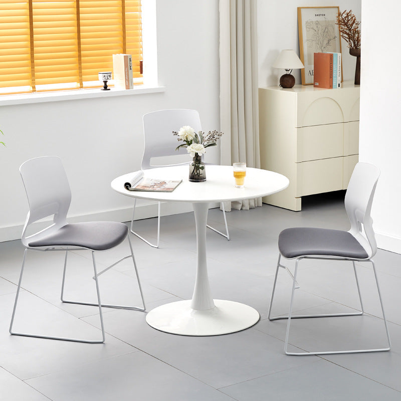 Modern Plastic Steel Desk Chair — A - With Cushion / Gray