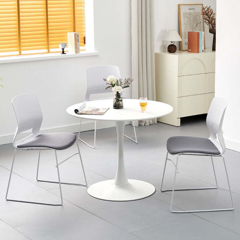Modern Plastic Steel Desk Chair — A - With Cushion / Gray