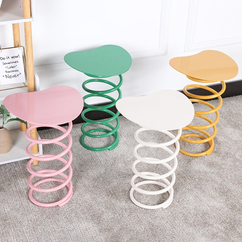 Spring Iron Plastic Dining Chair — White