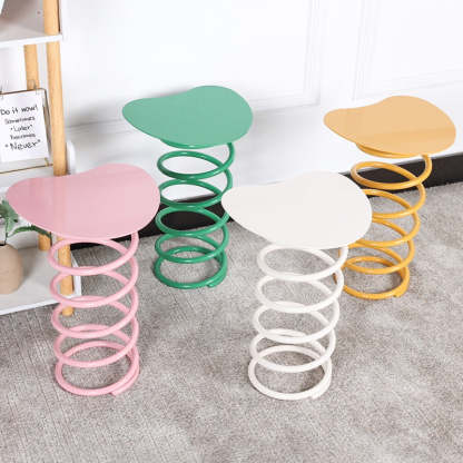 Spring Iron Plastic Dining Chair — White