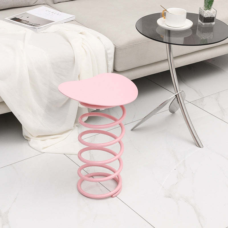 Spring Iron Plastic Dining Chair — Pink
