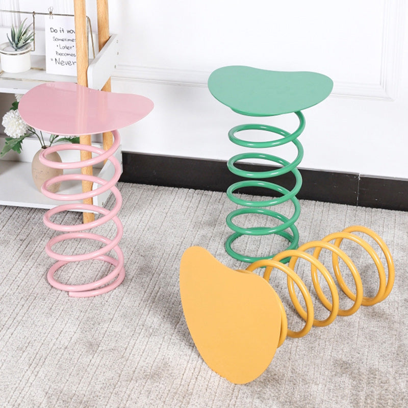 Spring Iron Plastic Dining Chair — Green