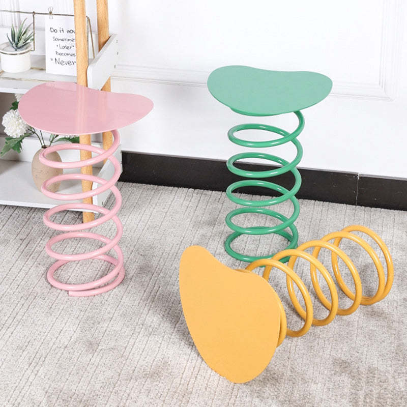 Spring Iron Plastic Dining Chair — Green