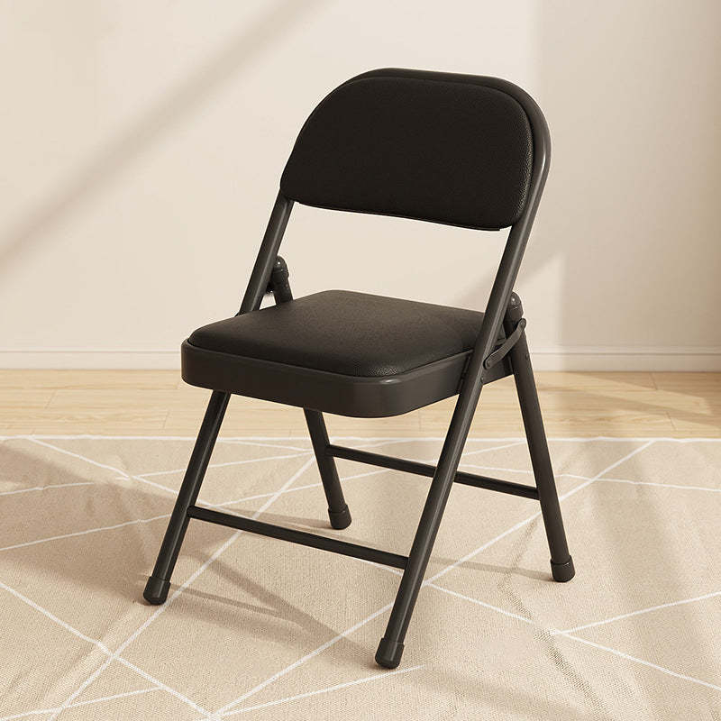 Black minimalist stainless foldable dining chairs & benches