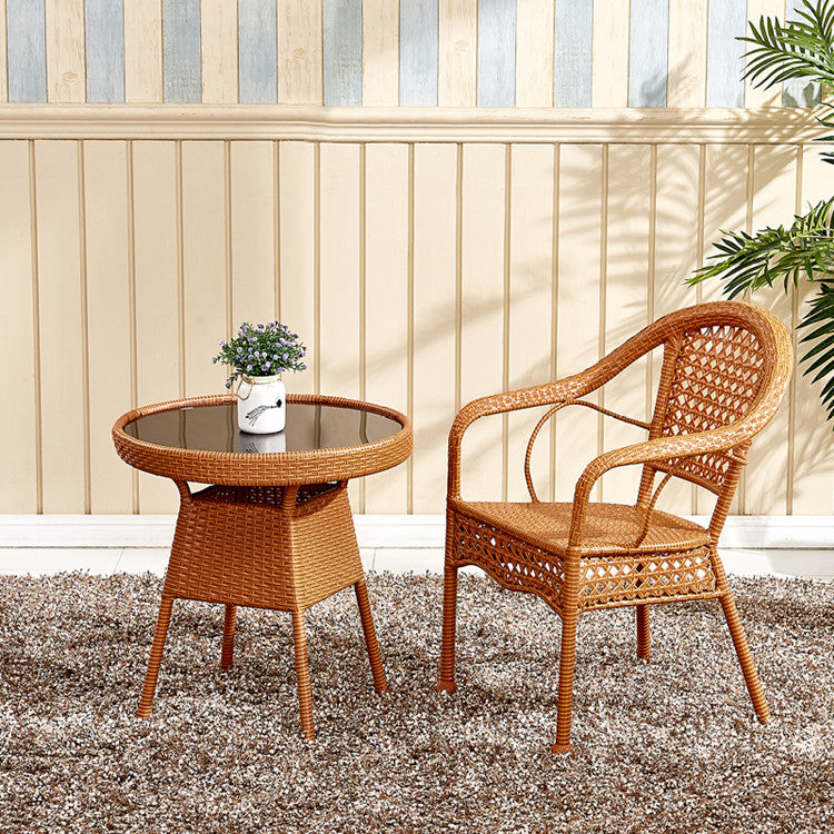 Vintage Annular Rattan Dining Chair