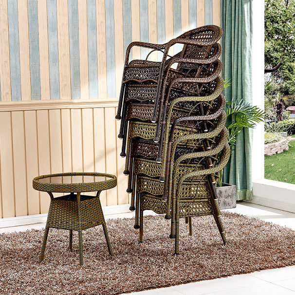 Vintage Annular Rattan Dining Chair