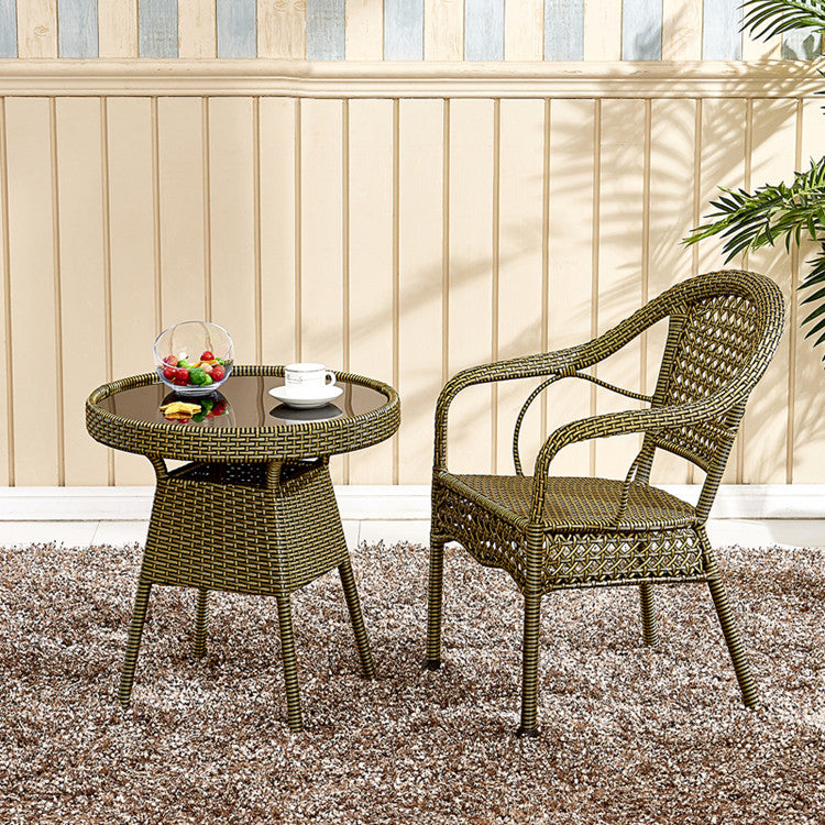 Vintage Annular Rattan Dining Chair
