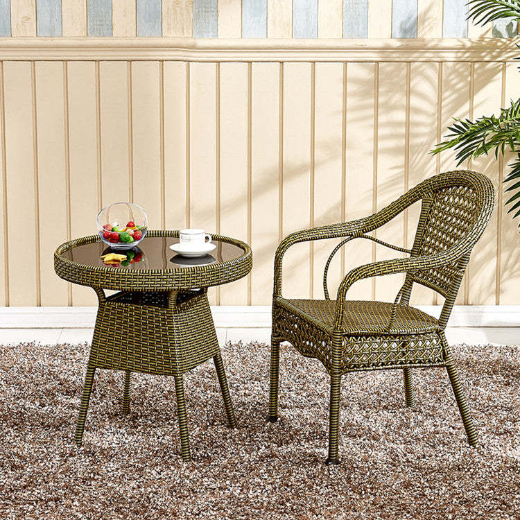 Vintage Annular Rattan Dining Chair