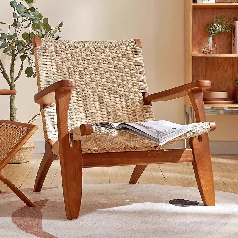 Japanese Ash Wood Rope Dining Chair