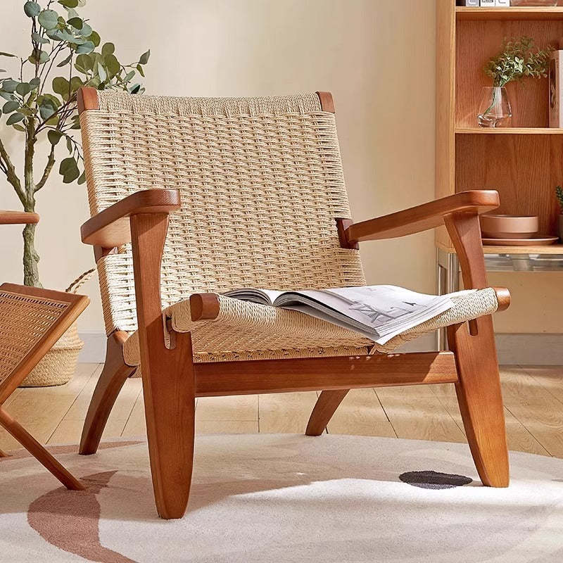 Japanese Ash Wood Rope Dining Chair