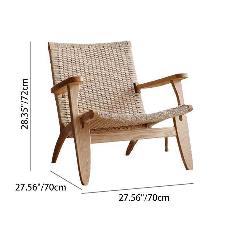 Japanese Ash Wood Rope Dining Chair