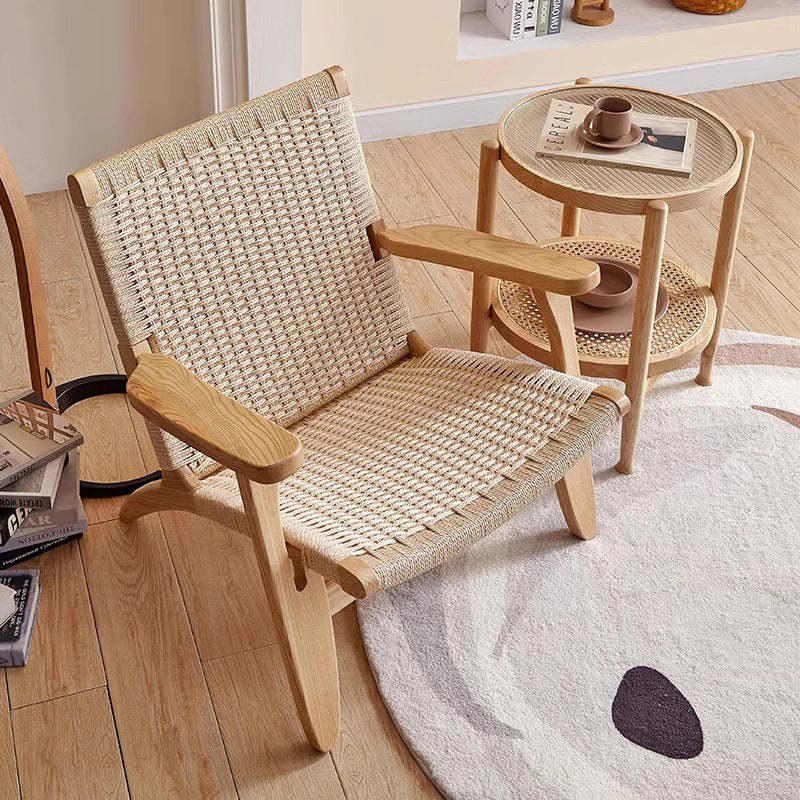 Japanese Ash Wood Rope Dining Chair