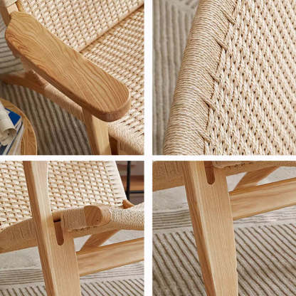 Japanese Ash Wood Rope Dining Chair