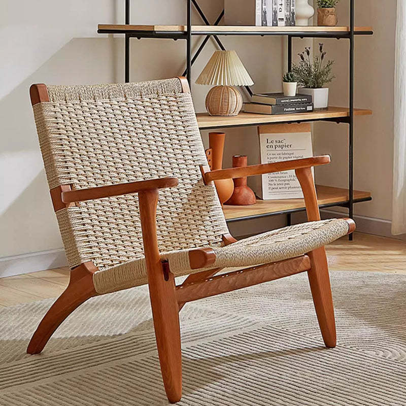 Japanese Ash Wood Rope Dining Chair — Original Wood Color