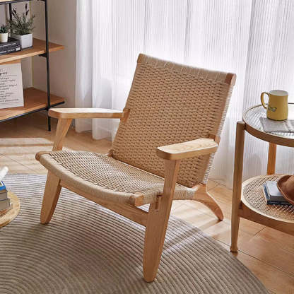 Japanese Ash Wood Rope Dining Chair