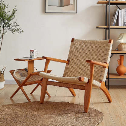Japanese Ash Wood Rope Dining Chair