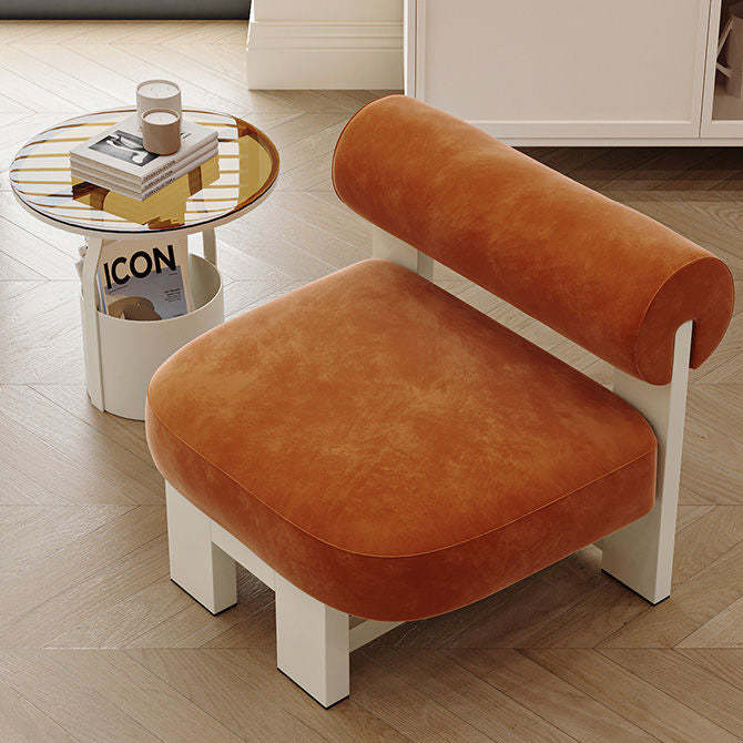 Nordic High-Resilience Steel Accent Chair — Pink
