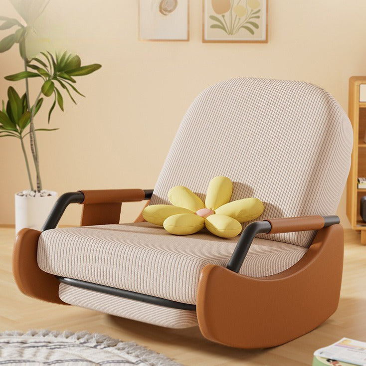 Modern Corduroy Wood Steel Recliner