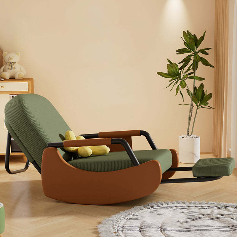 Modern Corduroy Wood Steel Recliner