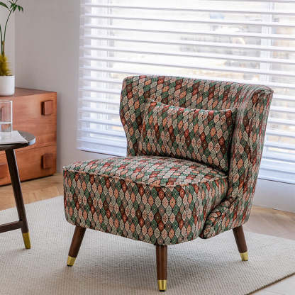 Vintage Wood Accent Chair — B