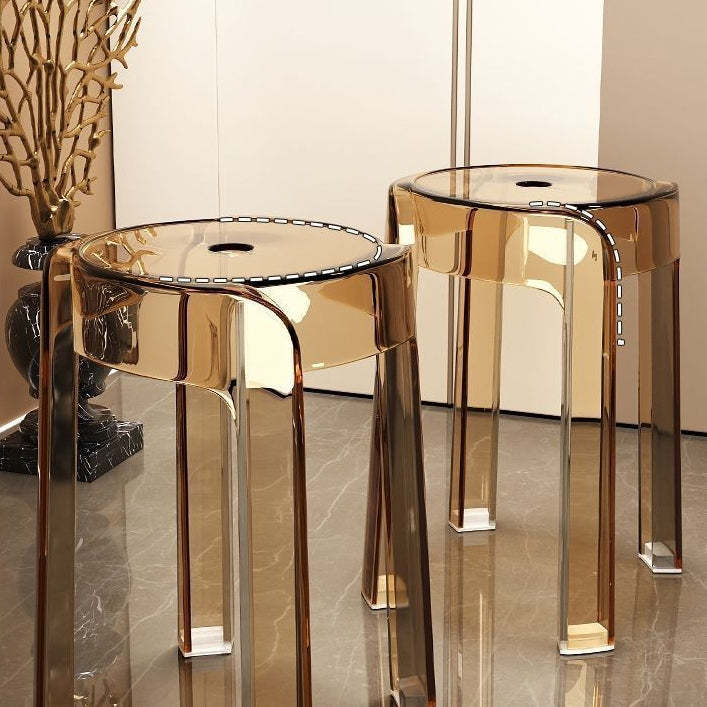 Modern Round Acrylic Dining Chair — Yellow